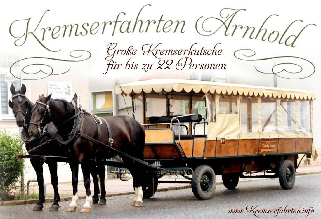 Planwagenfahrt mit der groen Kremser Pferdekutsche in Taucha